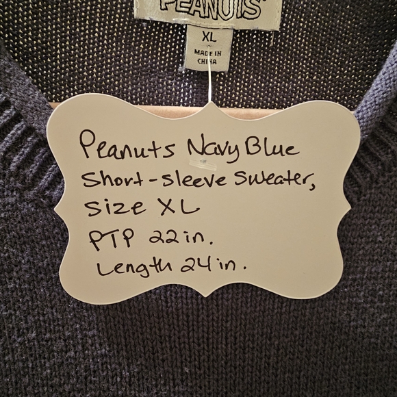 Peanuts Navy Blue Knit Sweater, SZ XL - Picture 5 of 5